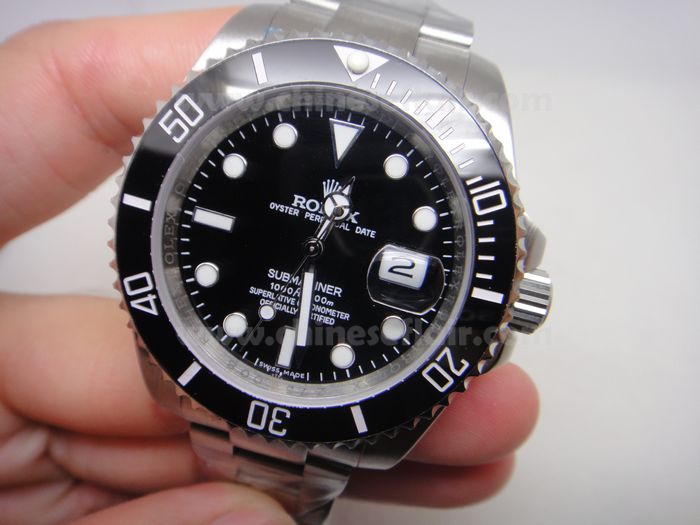 Copy Rolex Submariner Watches: SS Black Ceramic 40mm